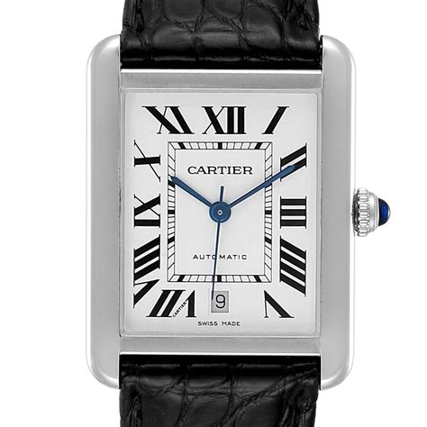 cartier watches stainless steel|stainless steel cartier watch men's.